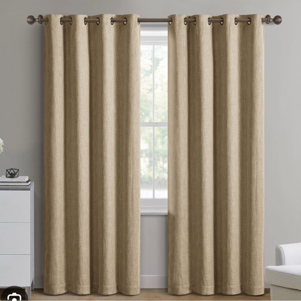 Textured Cream Curtains